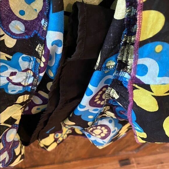 Ralik M Purple Lime Green 1970’s Flower Power Halter Skinny Straps BOHO Dress - Picture 6 of 11